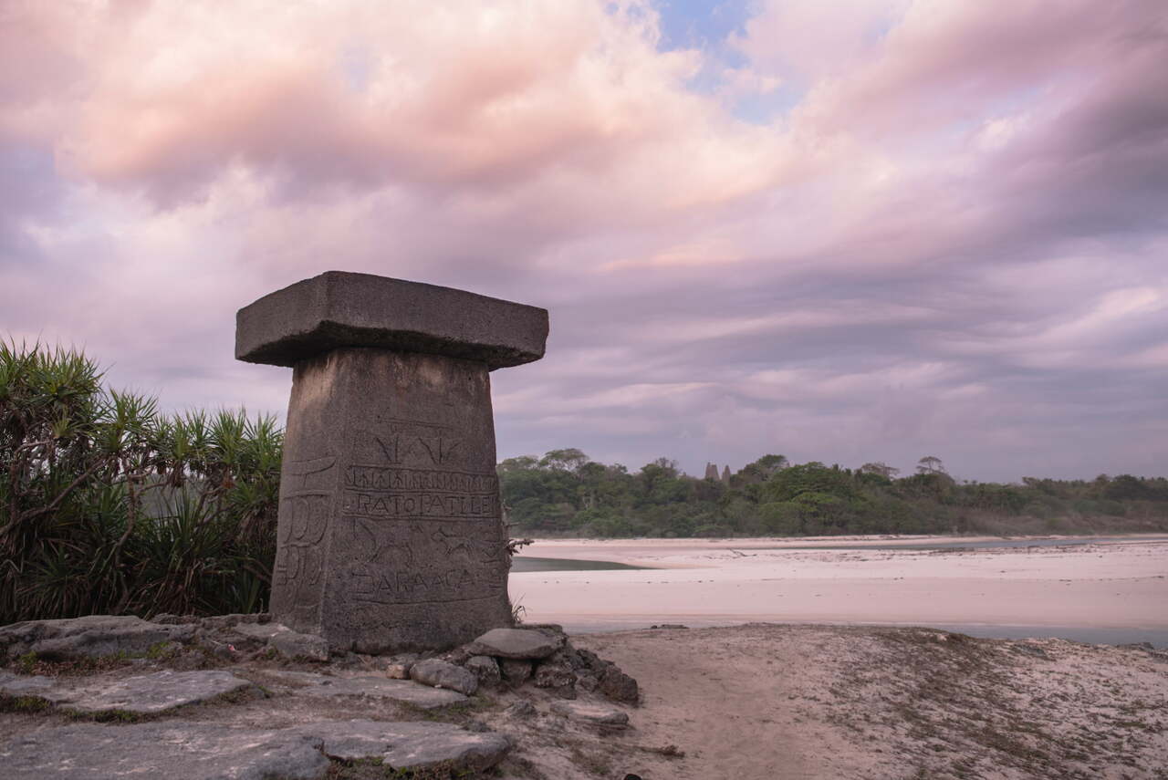 Traditional tombstone by the beach