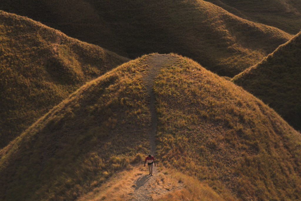 Man-walking-hill-sunset